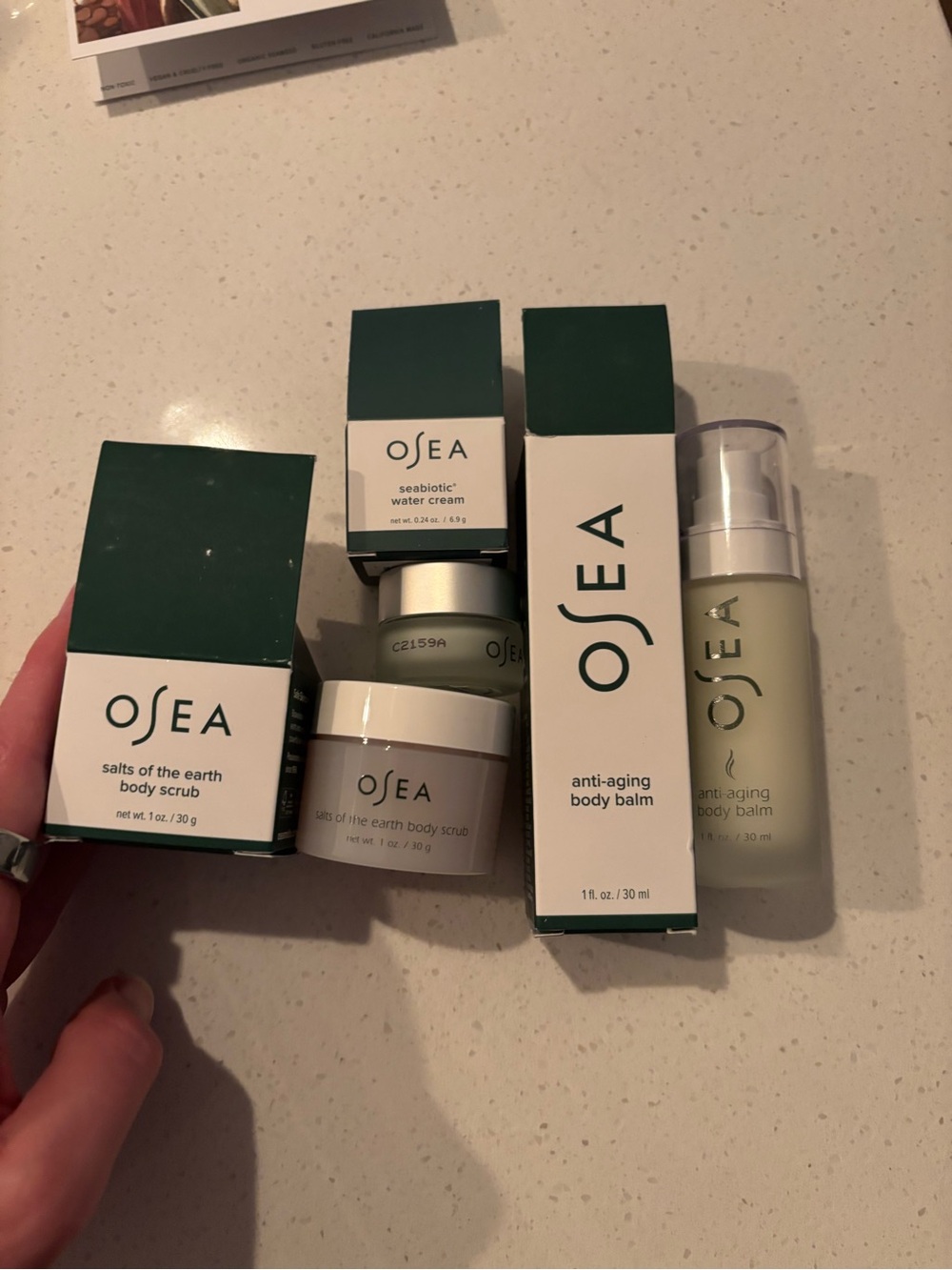 NEW Osea travel bundle anti aging balm moisturizer scrub